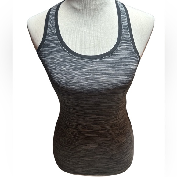 Lululemon gray black racer back tank top sleeveless stretch Sz 2 XXS - Picture 1 of 5